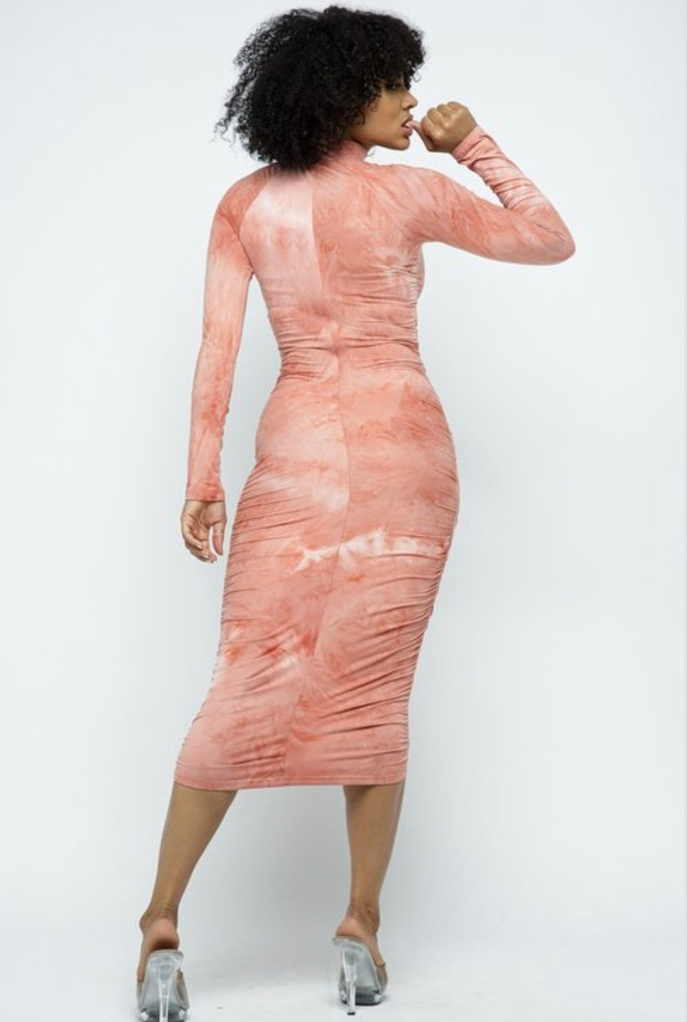 Tisha Midi Dress - Peach