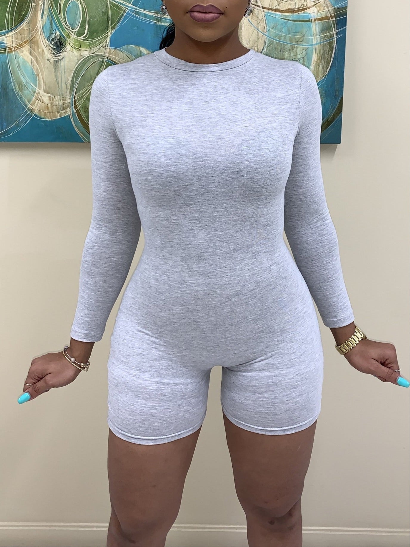 Lila Basic Playsuit - Grey
