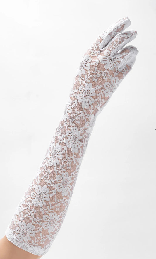 Lace Gloves - White