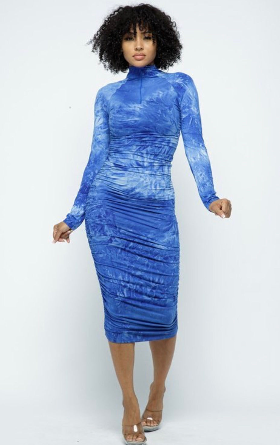 Tisha Midi Dress - Blue